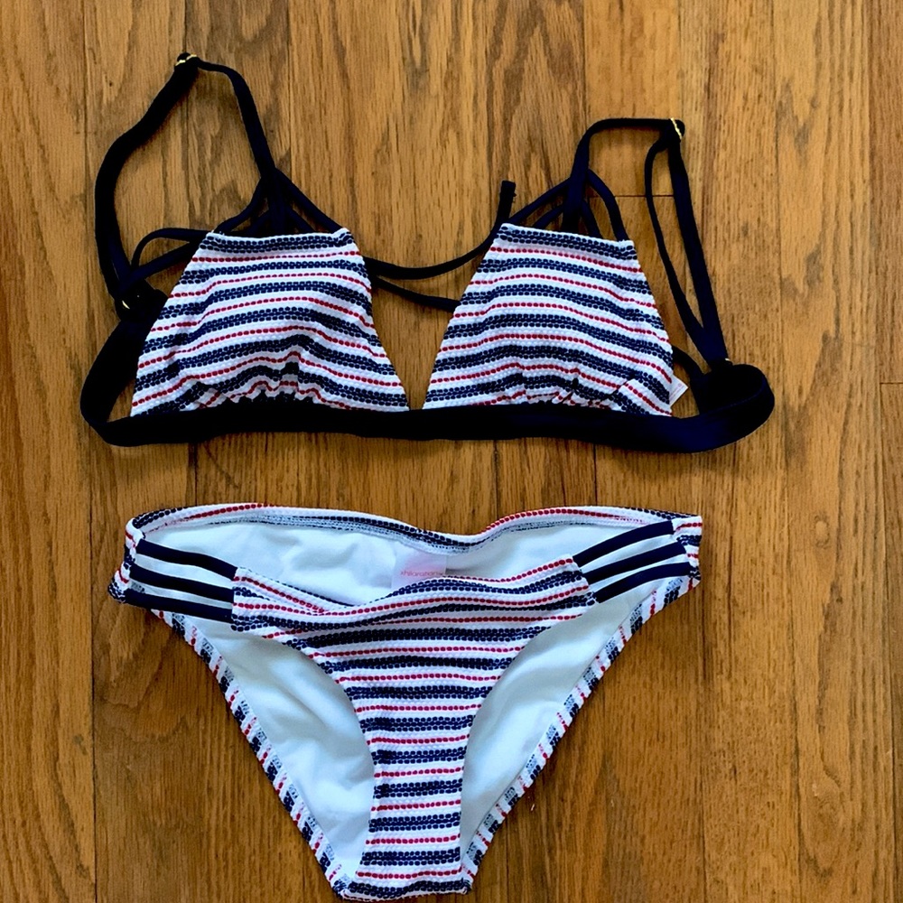 Xhilaration Red/White/Blue Bikini Set